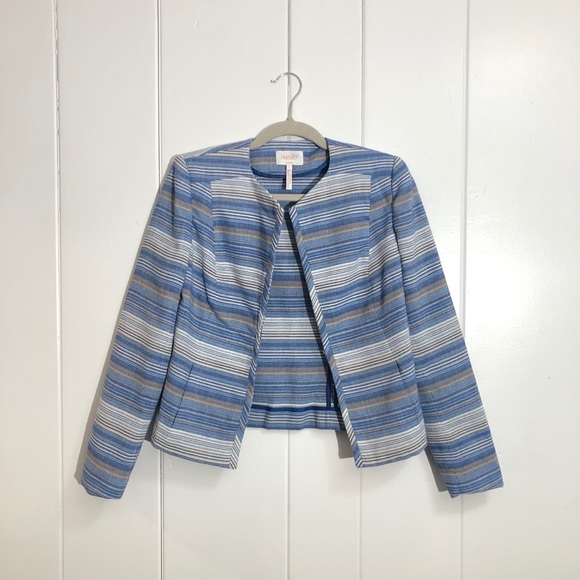 Laundry by Shelli Segal Blue Striped Blazer - Picture 1 of 5